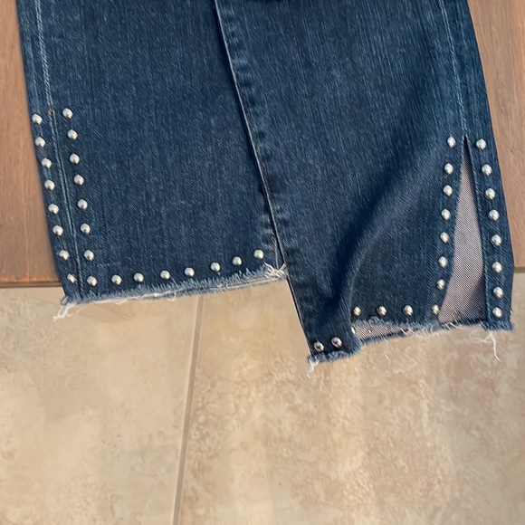 Citizen of Humanity jeans with studded slit around bottom of legs. - Picture 7 of 8